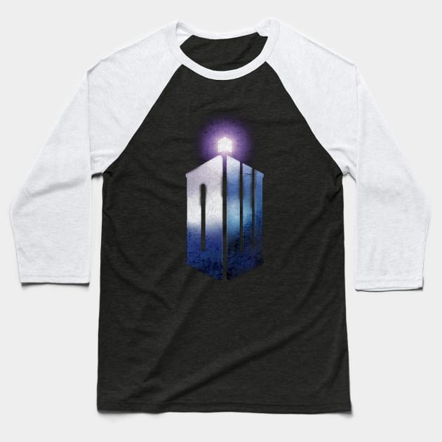 Tardis retro Baseball T-Shirt by GoatKlan